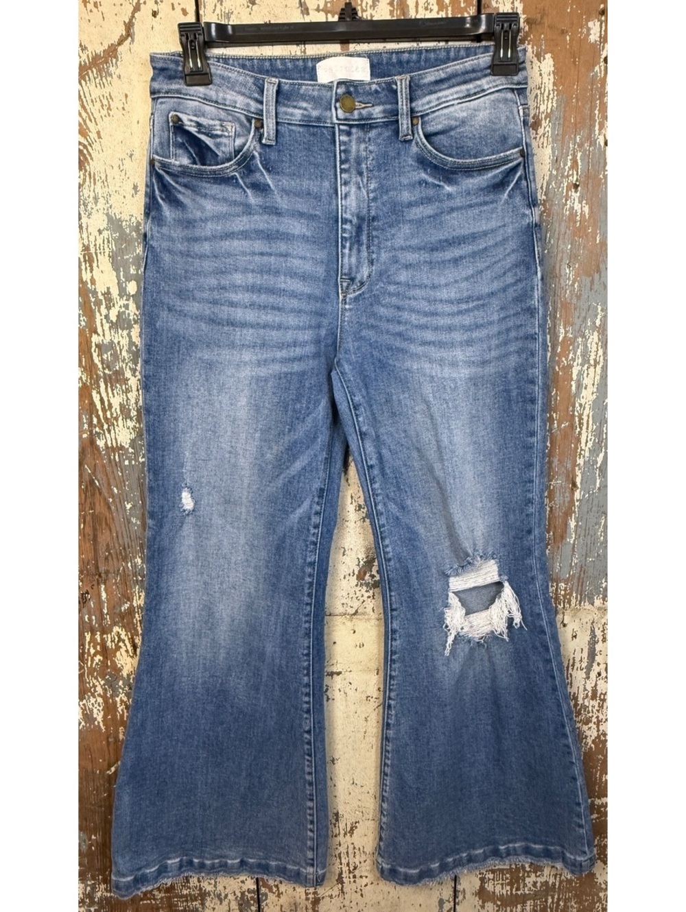 Petra 153 High Rise Distressed flare jeans, size 11/29 womens